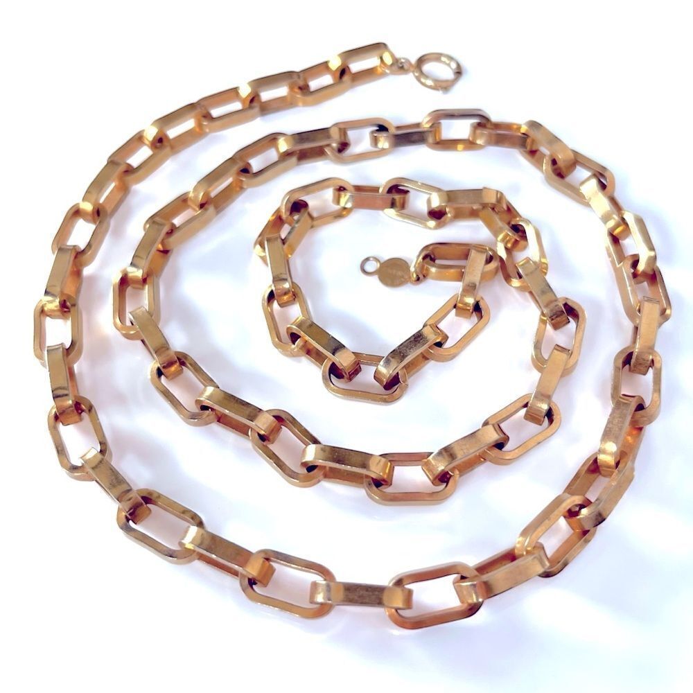 Vintage Accessocraft NYC Chunky Gold Link Chain Necklace